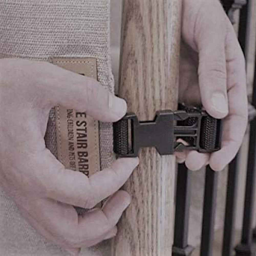 The Stair Barrier 42 to 52 Inch Banister to Banister Baby and Pet Gate, Ash - VMInnovations