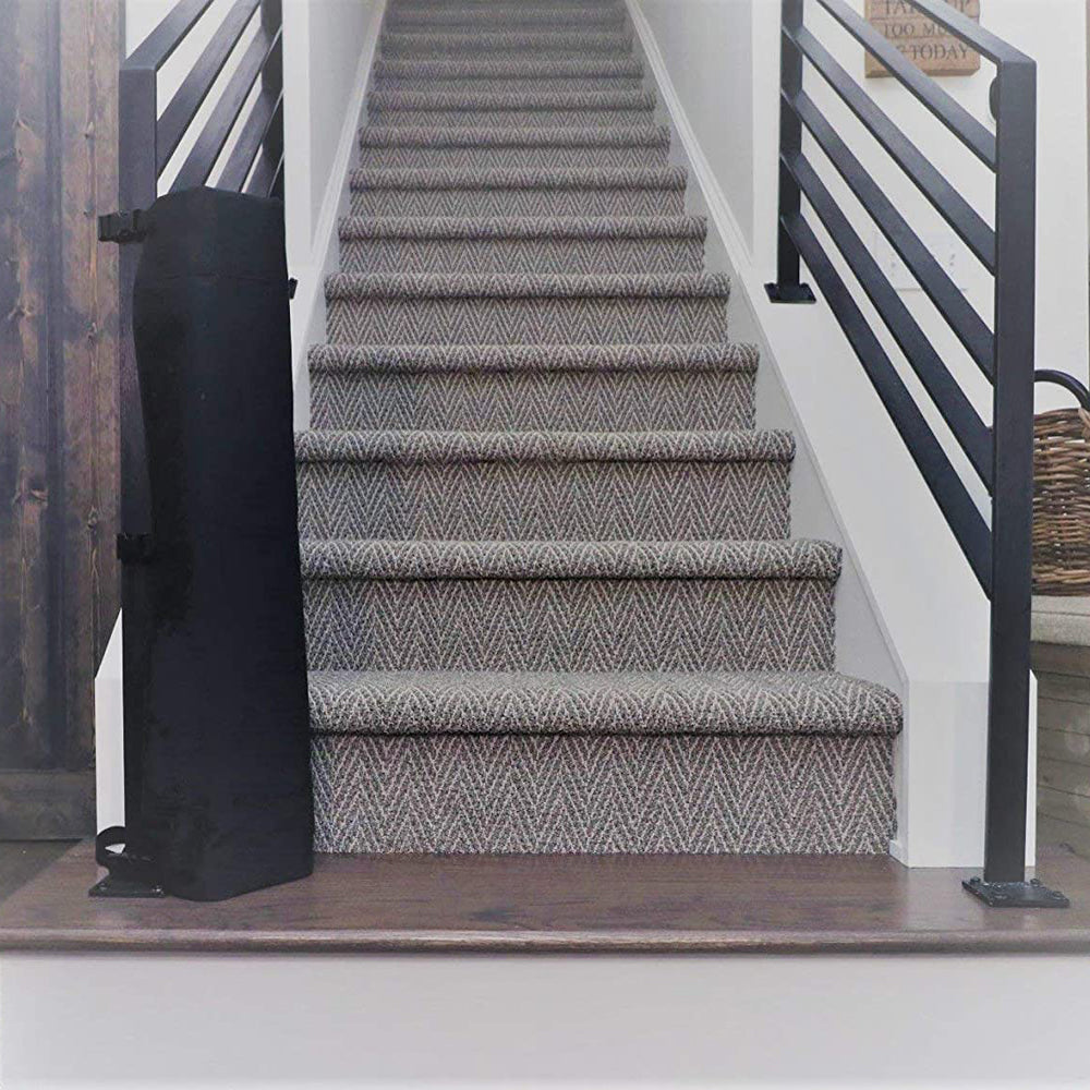 The Stair Barrier 42 to 52 Inch Banister to Banister Baby and Pet Gate, Ash - VMInnovations