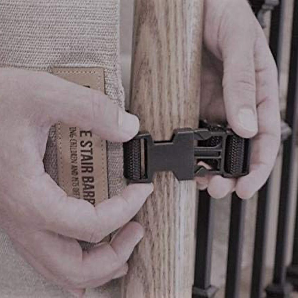 The Stair Barrier 42 to 52 In Banister to Banister Baby & Pet Gate, In Out Gray - VMInnovations
