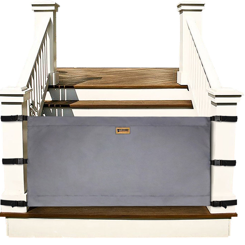 The Stair Barrier 42 to 52 In Banister to Banister Baby & Pet Gate, In Out Gray - VMInnovations