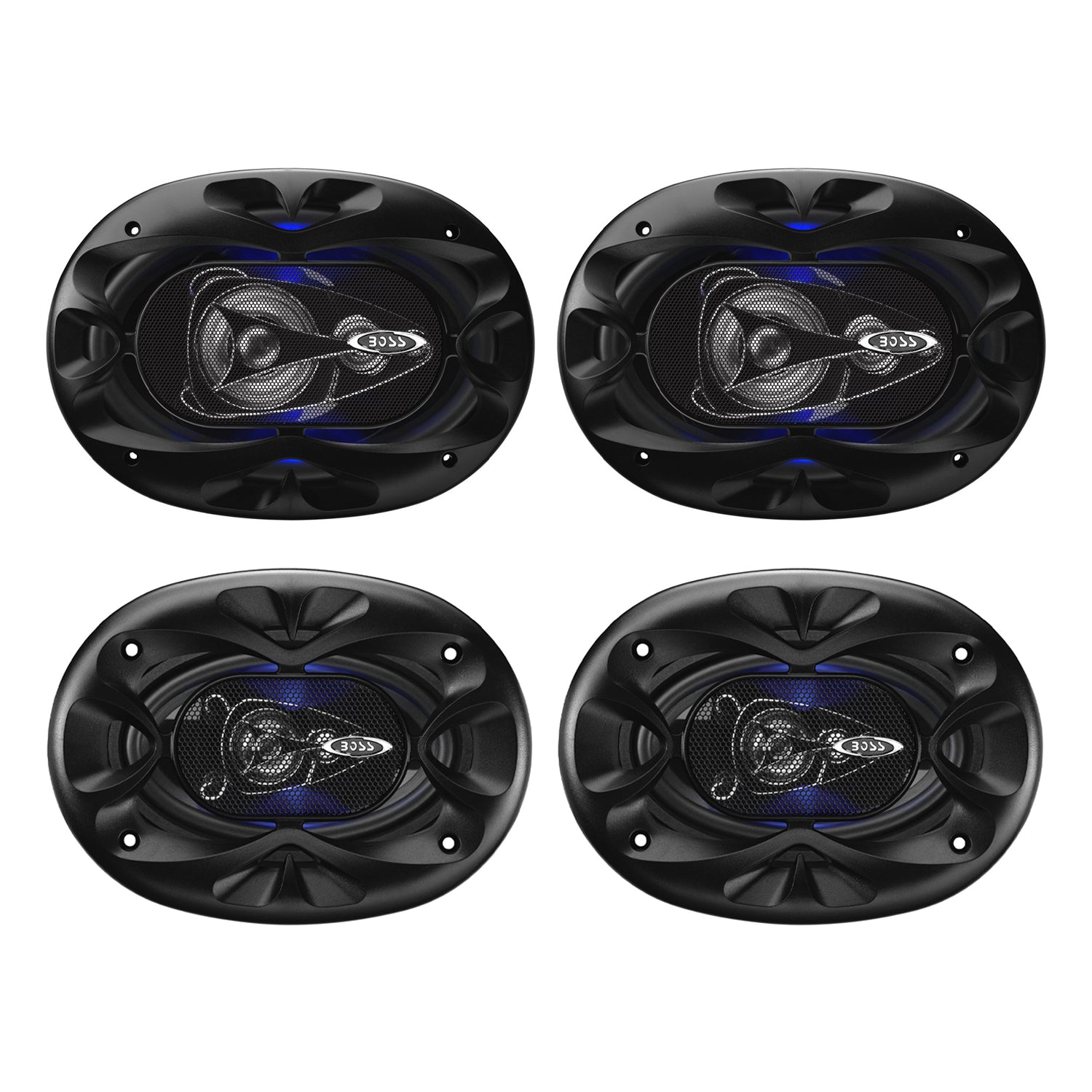 Boss Rage 6 x 9 & 4 x 6 Inch 4 Way Full Range Mobile Audio/Video Speakers Pairs