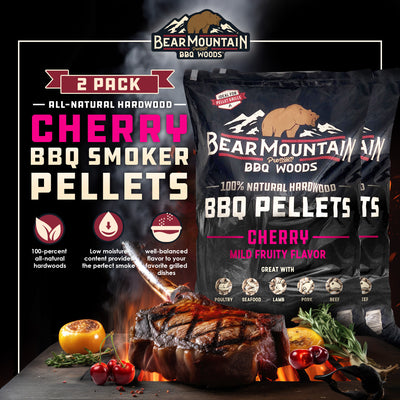 Bear Mountain BBQ All Natural Hardwood Cherry Smoker Pellets, 20 lbs (2 Pack)