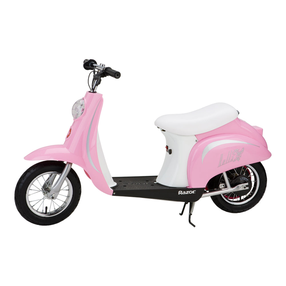 Razor Pocket Mod Miniature Euro 24V Electric Kids Ride On Retro Scooter, Pink