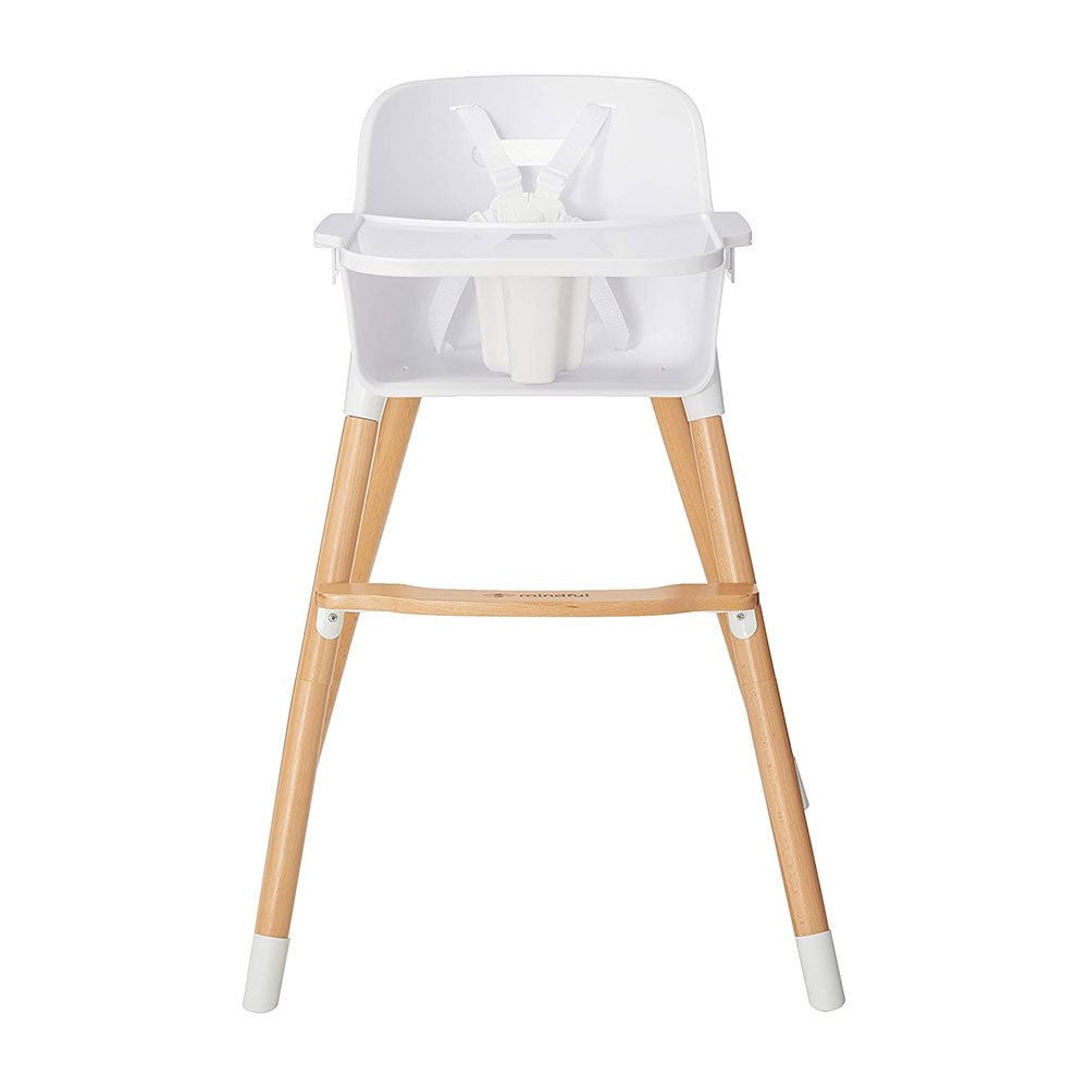 Be Mindful Convertible Adjustable Modern Children's Baby Table High Chair, White