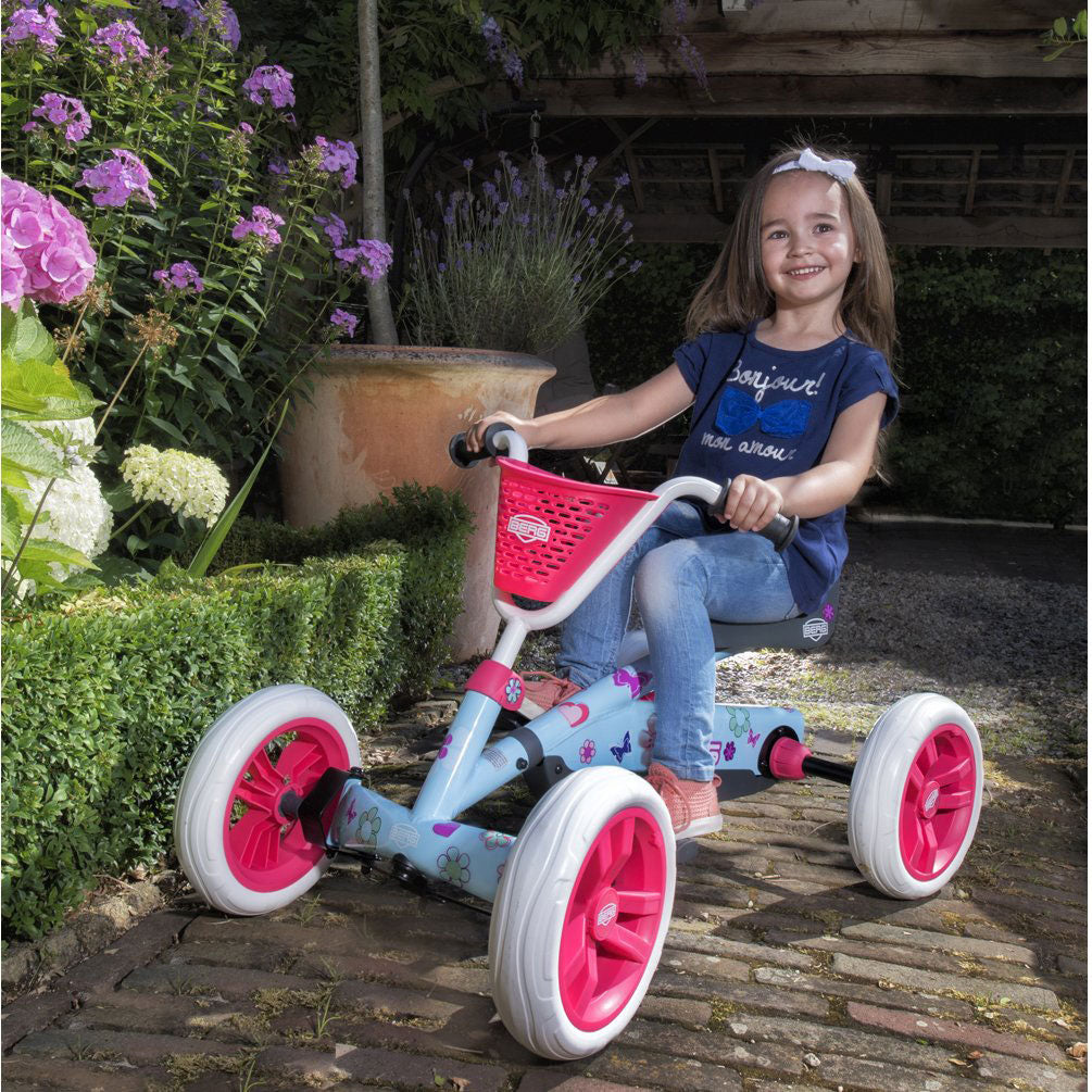 Berg Buzzy Bloom Toddler Compact Pedal Powered Go Kart, Light Blue (Open Box)