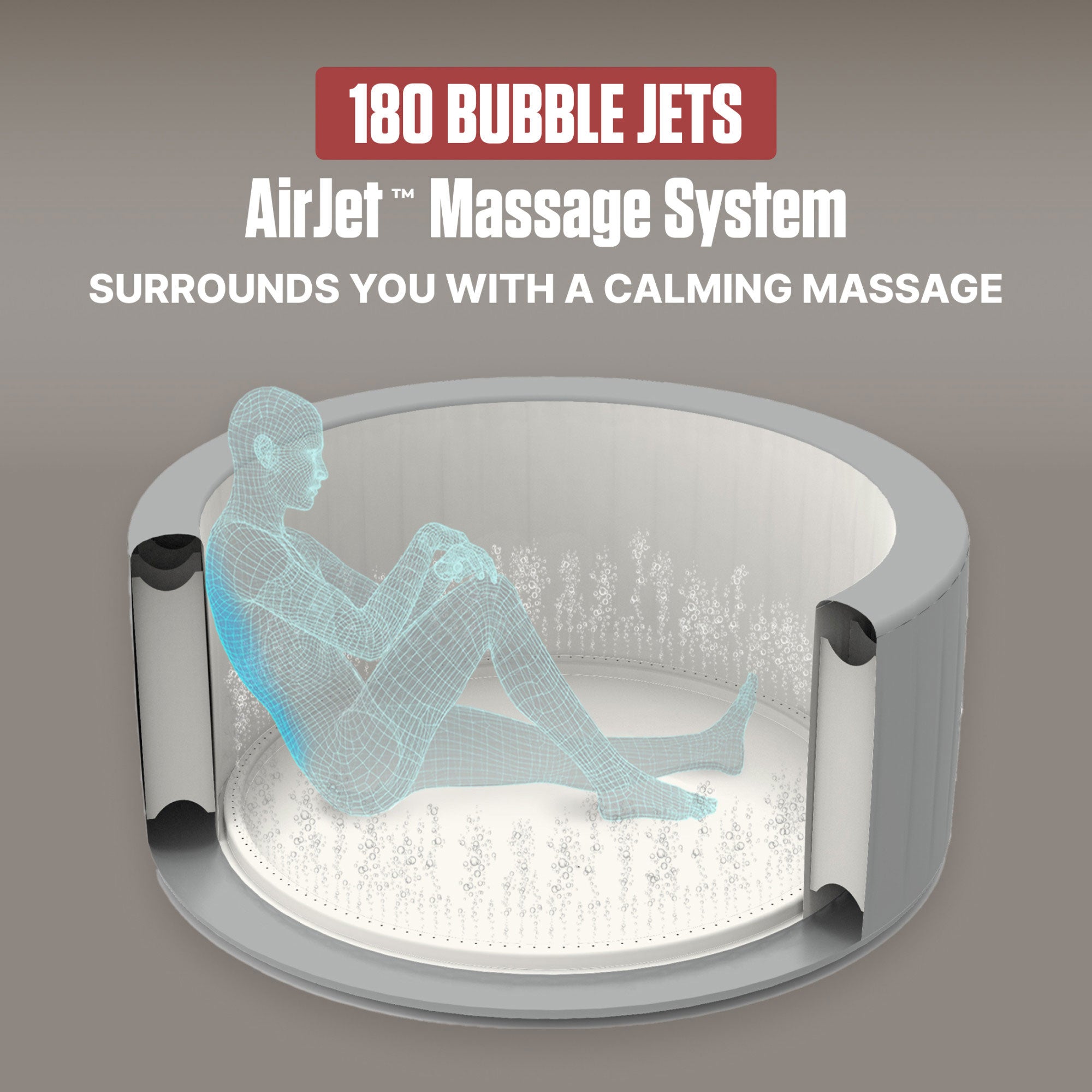 Saluspa Sicily Inflatable Airjet Hot Tub Spa, Fits up to 7 People, Gray (Used)