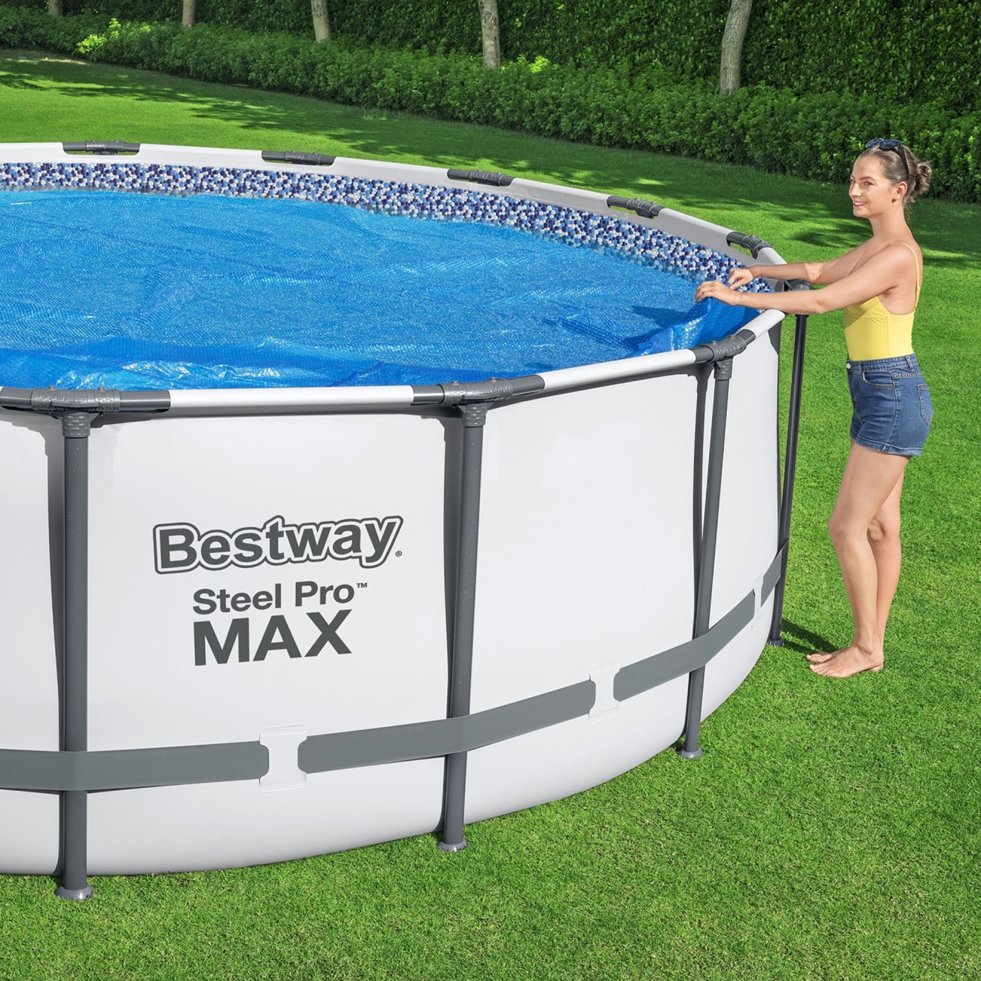 Bestway 18 Foot Round Above Ground Swimming Pool Solar Heat Cover (Used) - VMInnovations