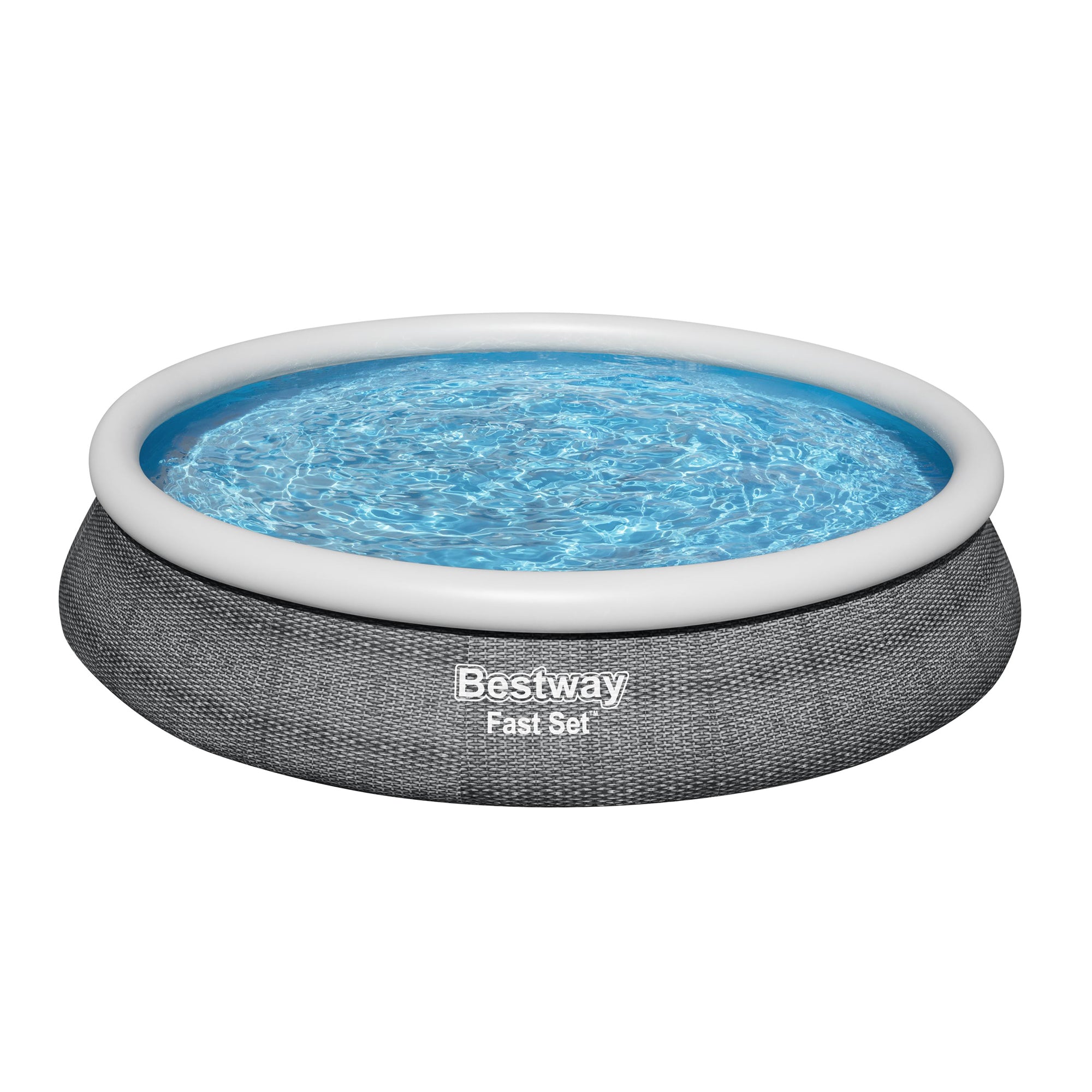 Bestway Fast Set 15'x33" Round Inflatable Outdoor Above Ground Swimming Pool Set - VMInnovations