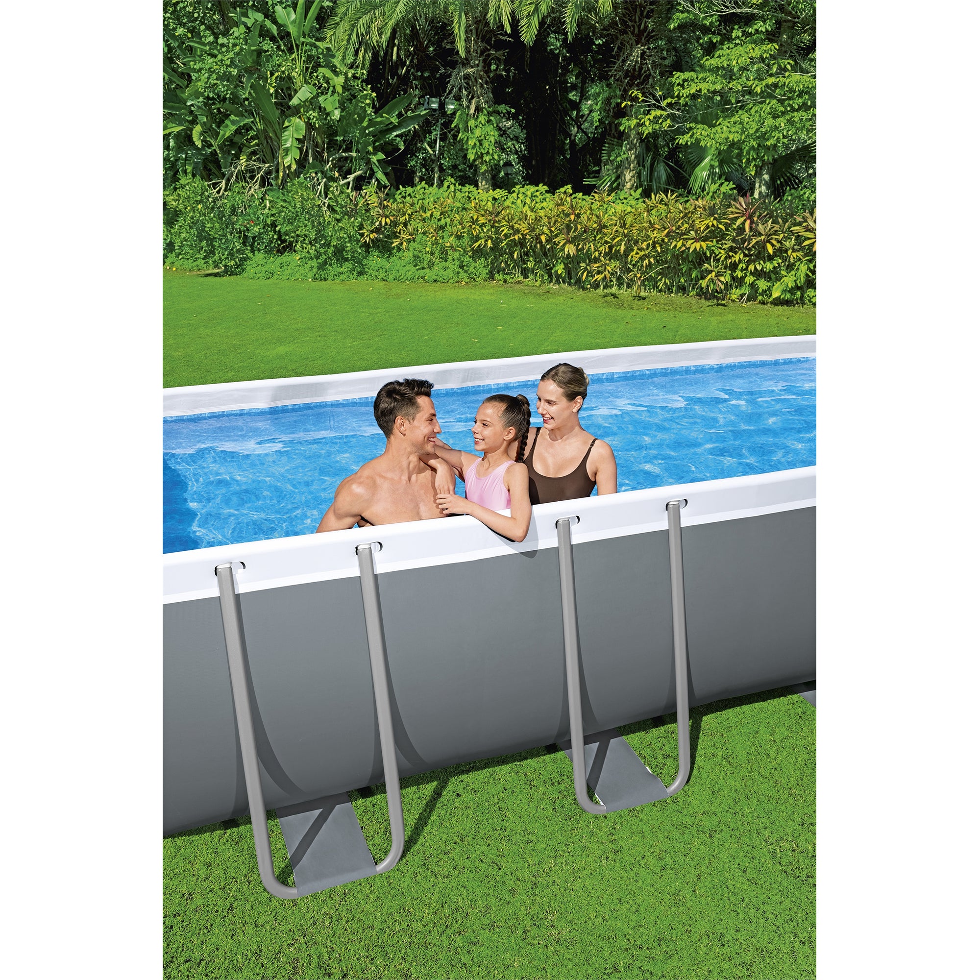 Bestway 18ft x 9ft x 4ft Rectangular Above Ground Swimming Pool w/ Accessories - VMInnovations