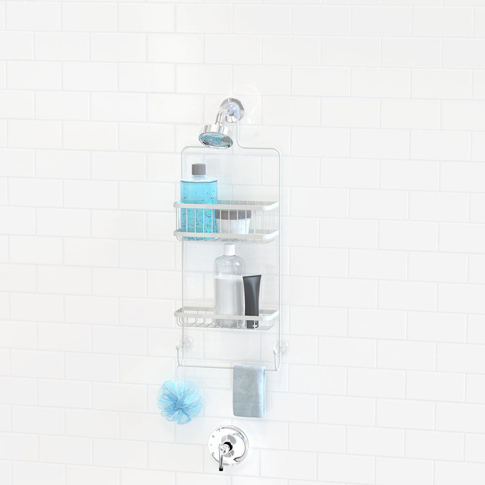 Better Living Products ASTRA 2 Tier Steel Shower Organizer with Hooks (Used) - VMInnovations