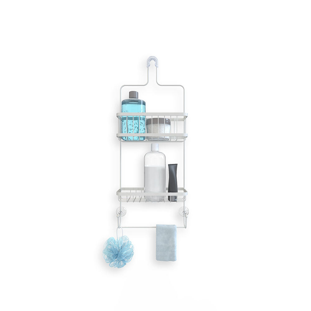 Better Living Products ASTRA 2 Tier Steel Shower Organizer with Hooks (Used) - VMInnovations