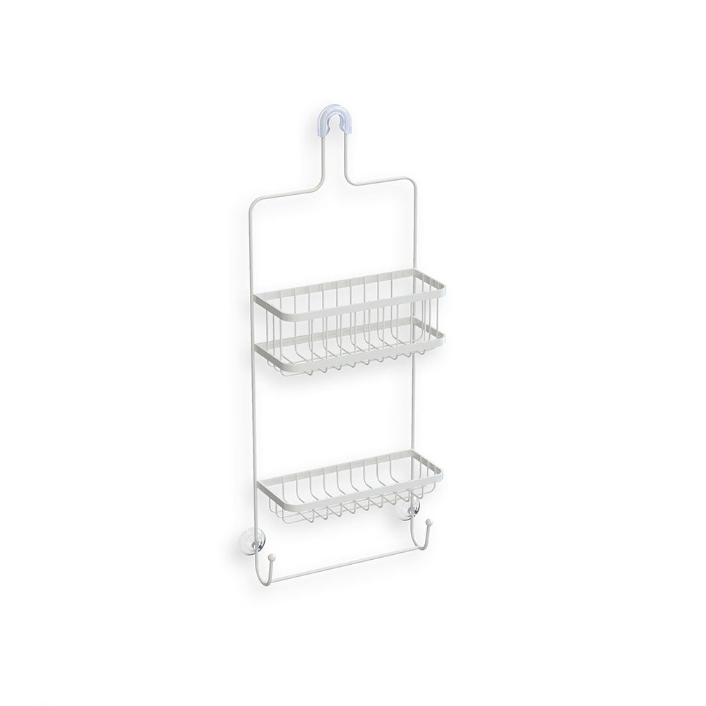 Better Living Products ASTRA 2 Tier Steel Shower Organizer with Hooks (Used) - VMInnovations