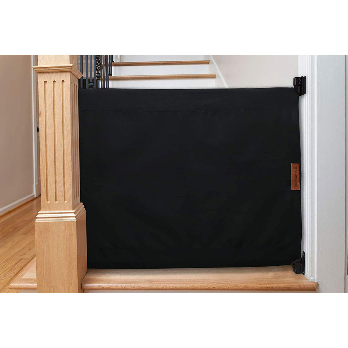The Stair Barrier 36 to 43 Inch Wall to Banister Baby and Pet Gate, Sheep Indigo - VMInnovations