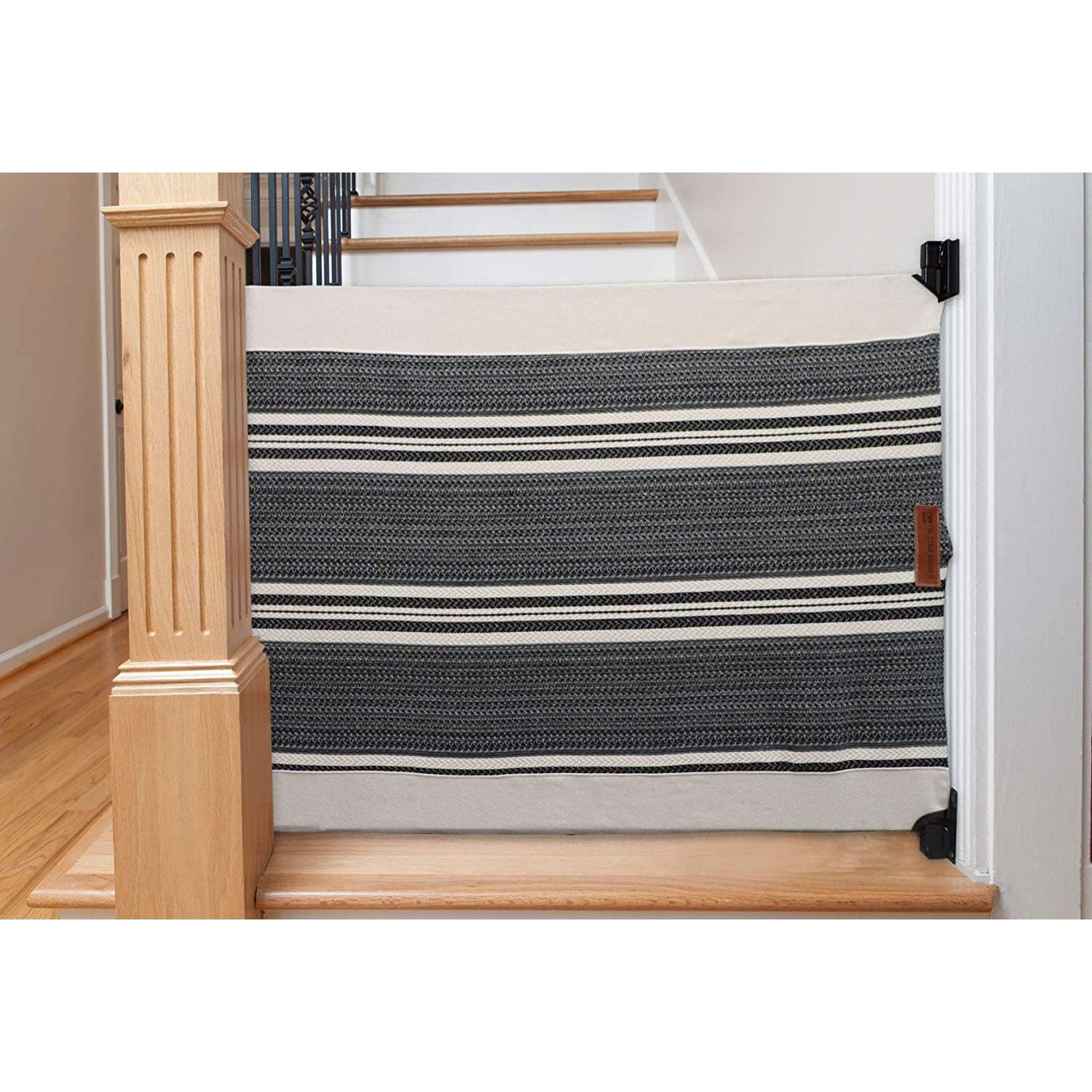 The Stair Barrier 36-43" Wall to Banister Baby/Pet Gate, Black Lines (Open Box) - VMInnovations