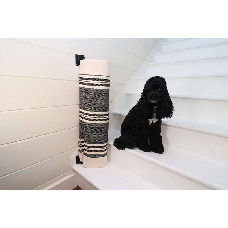 The Stair Barrier 36 to 43 Inch Wall to Banister Baby and Pet Gate, Black Lines