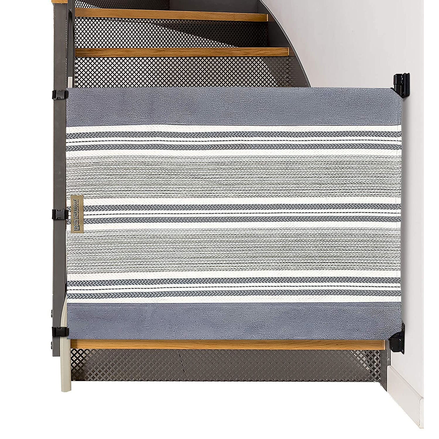 The Stair Barrier 36-43 Inch Wall to Banister Baby and Pet Gate, Gray (Open Box) - VMInnovations