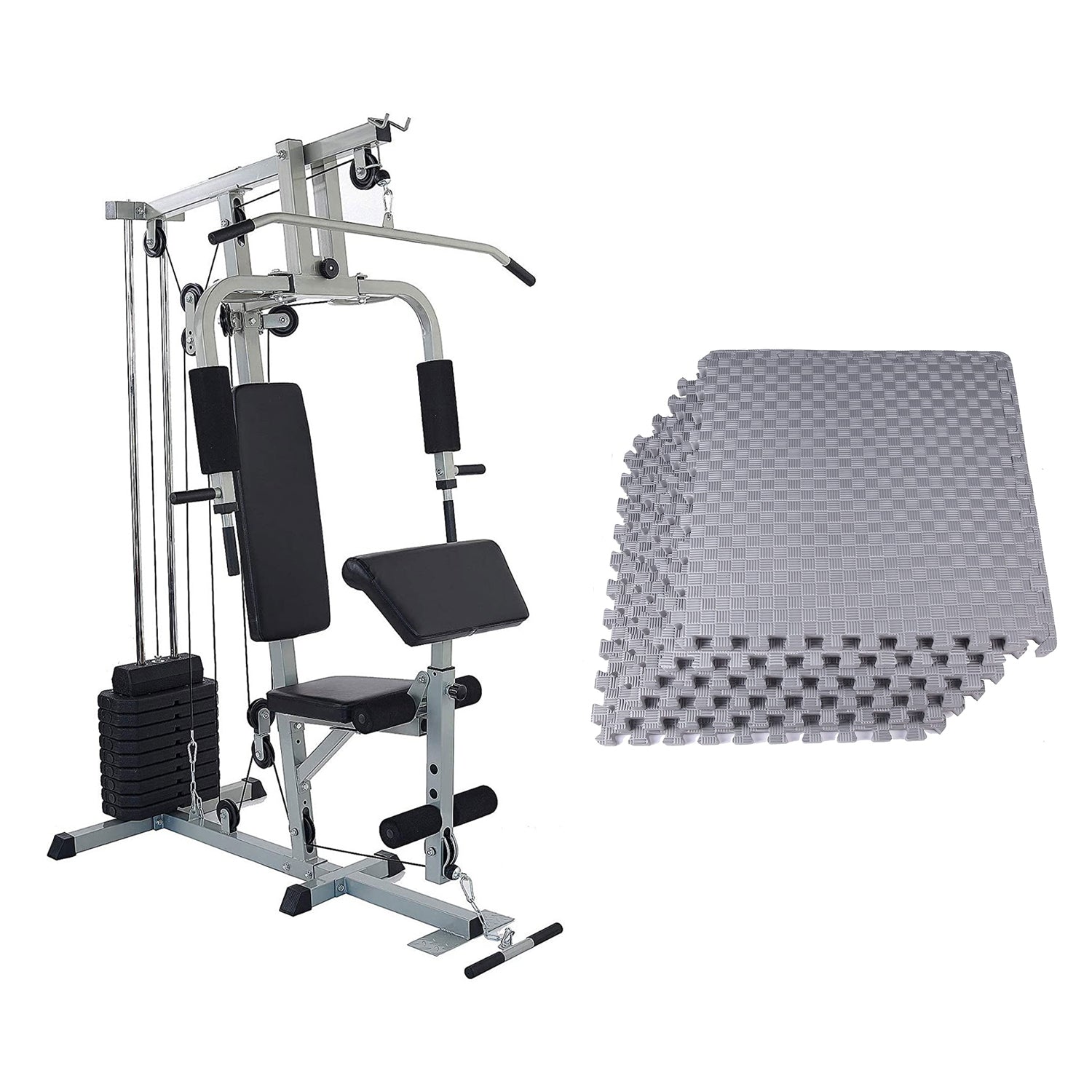 Everyday Essentials Home Gym Bench Strength Workout Station and Exercise Mat - VMInnovations