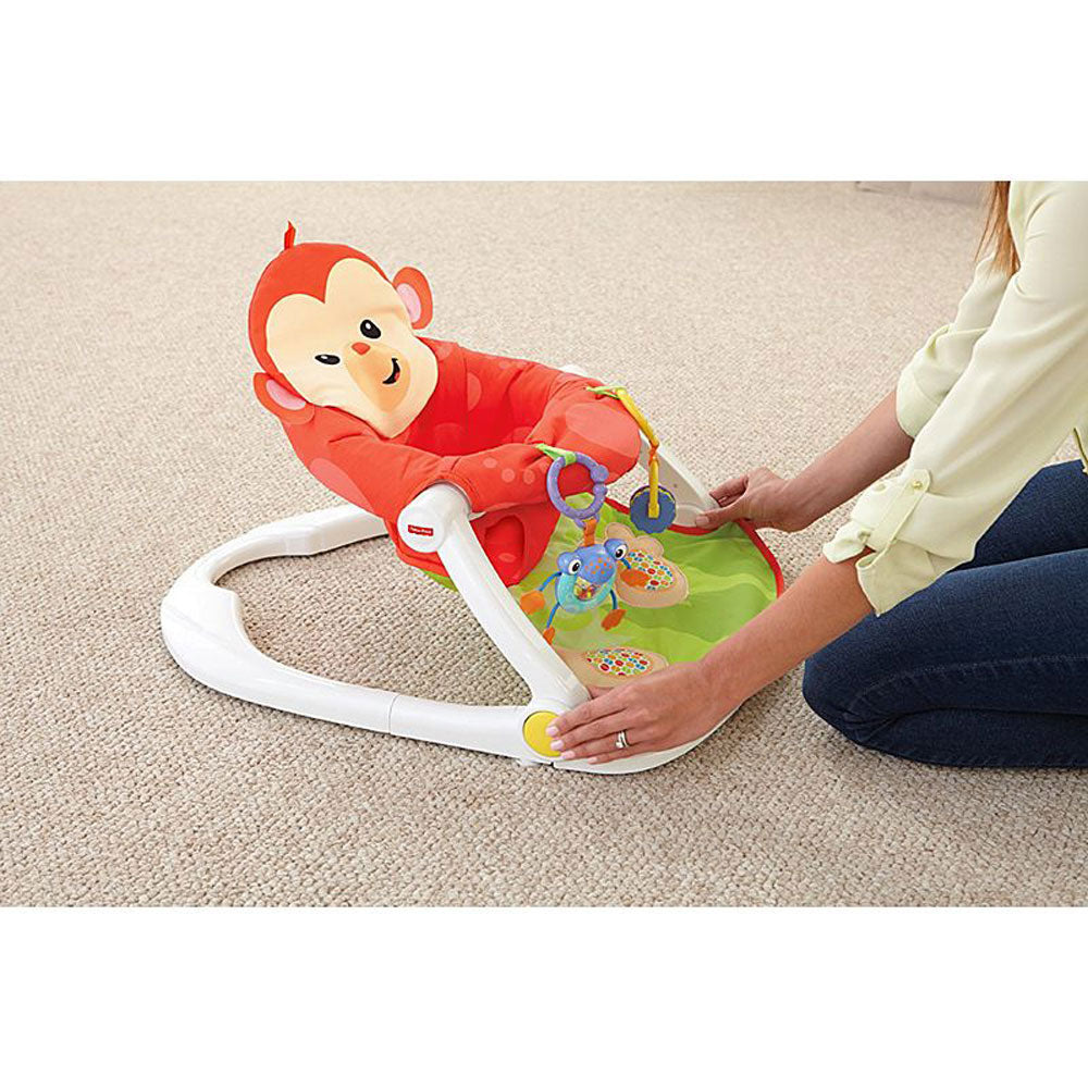 Fisher-Price Deluxe Sit Me Up Monkey Floor Baby Activity Play Seat with Toys