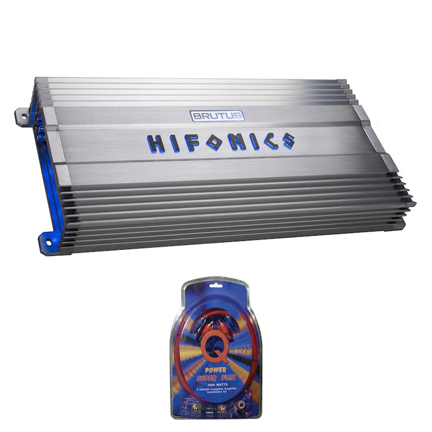 Hifonics BG-1600.4 Brutus 1600W Car Audio Subwoofer Amplifier with Wiring Kit - VMInnovations