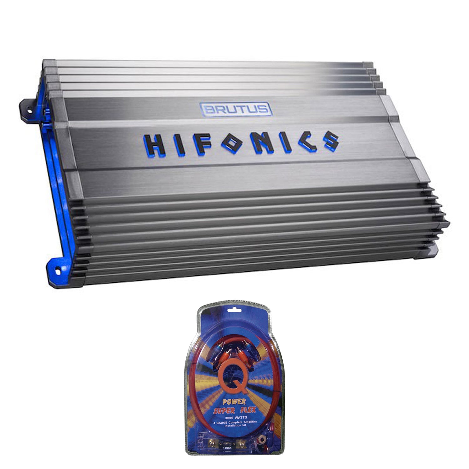 Hifonics BG-2200.1D Brutus 200W Car Audio Subwoofer Amplifer with Wiring Kit - VMInnovations
