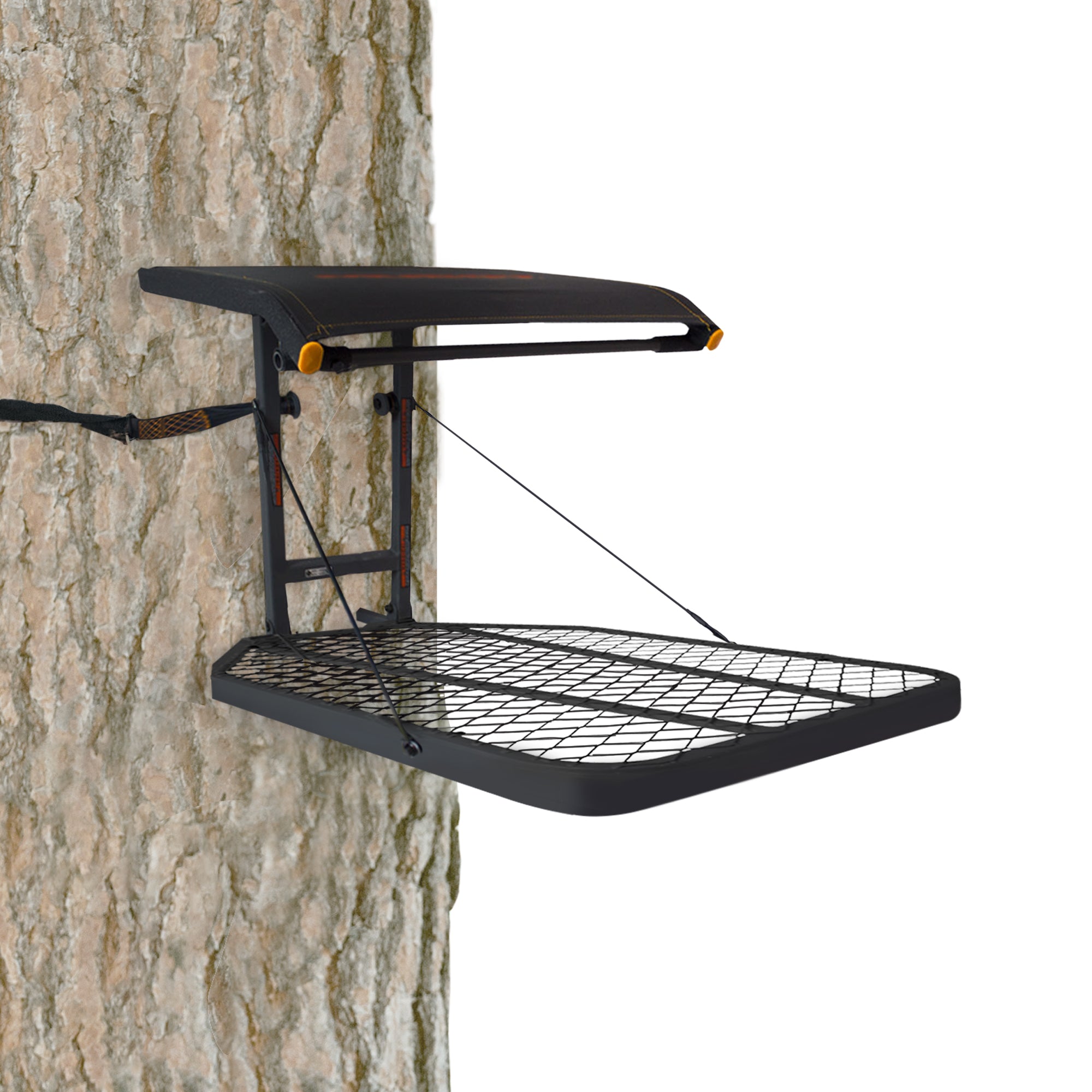 Big Game Steel Hang-On Treestand with 14"x12" Flip-Back Seat, Black (Open Box) - VMInnovations