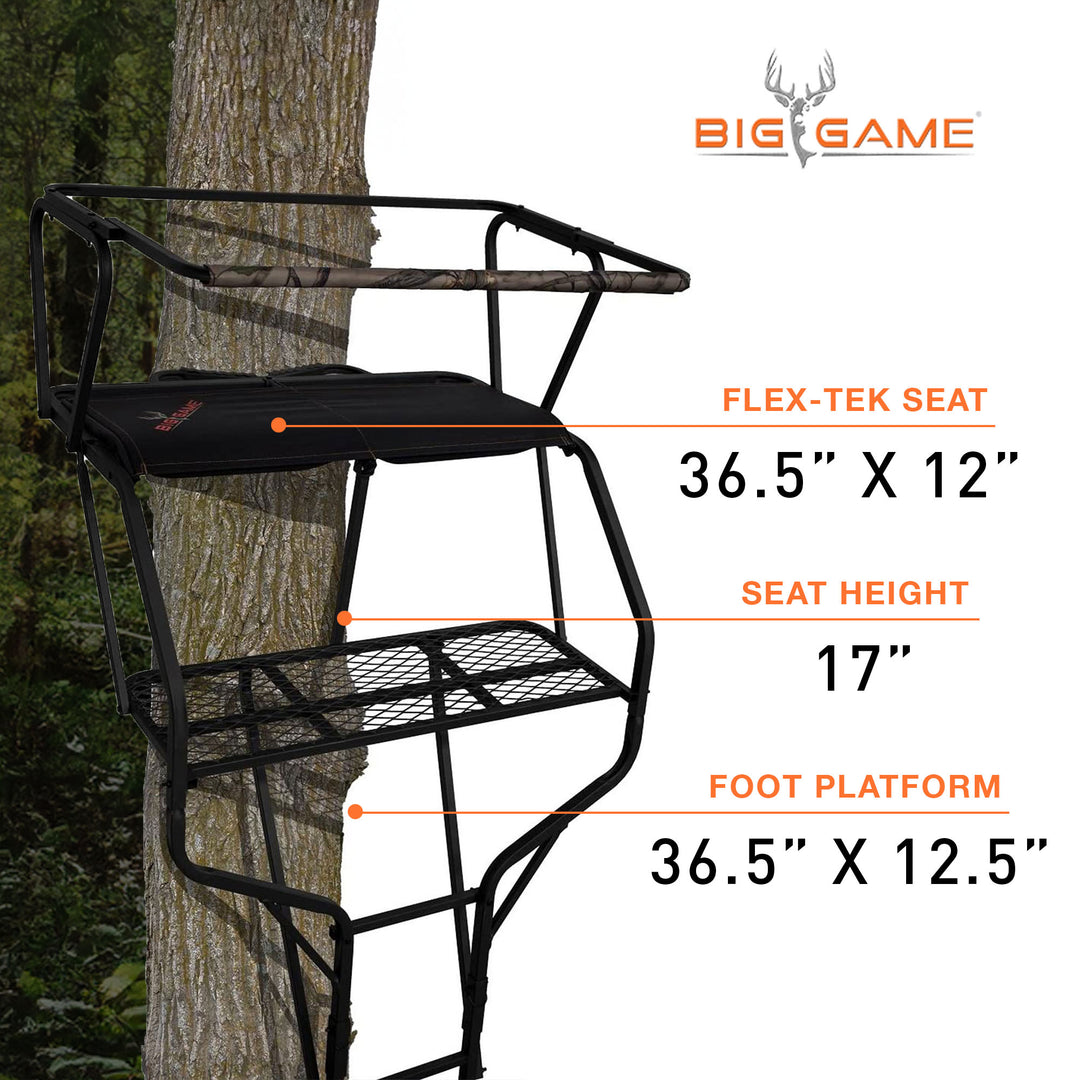 Big Game Guardian DXT Portable 2 Hunter Tree Ladder Stand, 18 Foot (2 Pack) - VMInnovations
