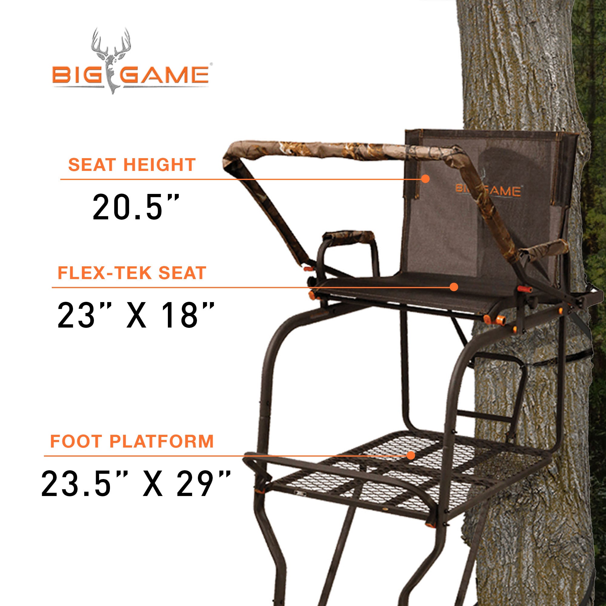 LS0550 Hunter HD 1.5 Deer Hunting 18.5 Ft 1 Person Ladder Tree Stand(For Parts) - VMInnovations