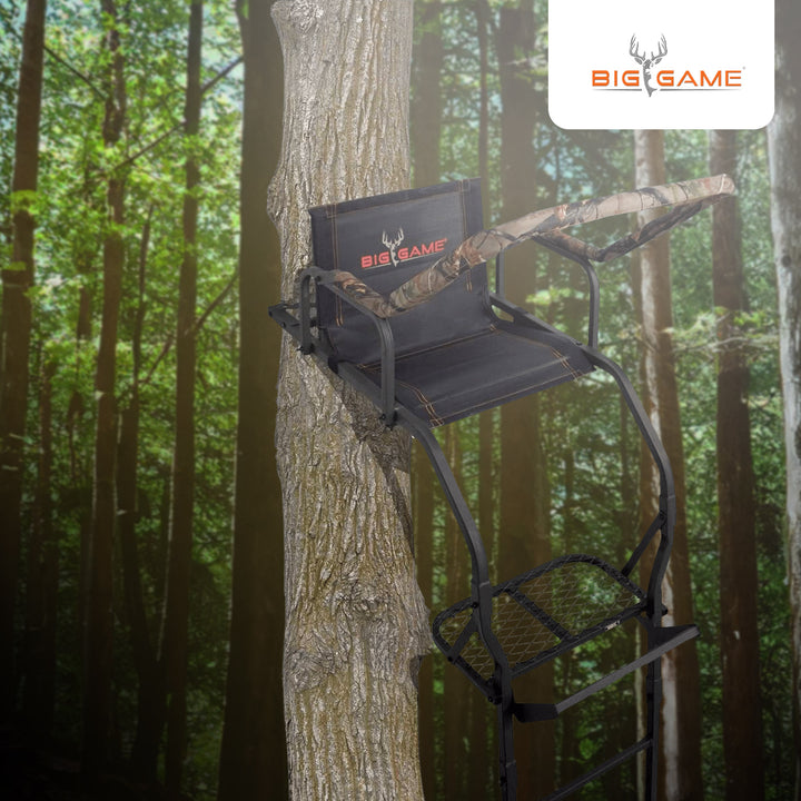 Big Game Warrior DXT 17 Foot 1 Person Deer Hunting Ladder Climbing Tree Stand - VMInnovations