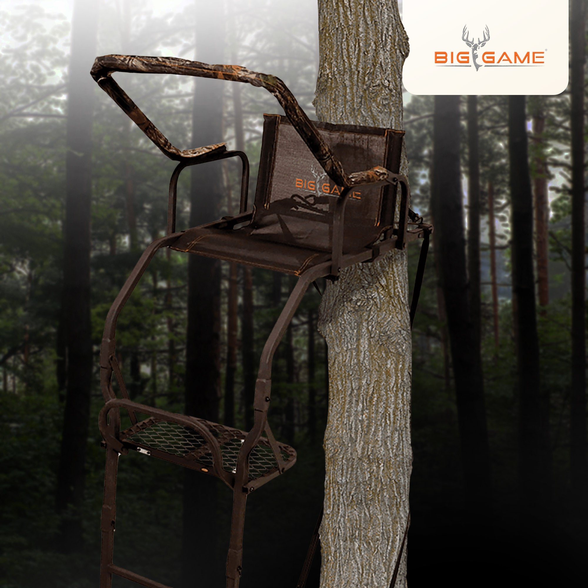 Big Game Warrior DXT Lightweight Portable Hunting Tree Stand Ladder, 17' (Used)