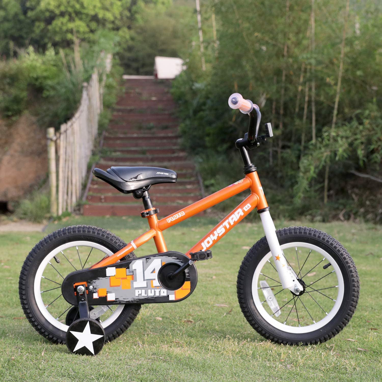 Joystar Pluto 14 Inch Ages 3 to 5 Pedal Bike with Training Wheels, Orange (Used) - VMInnovations