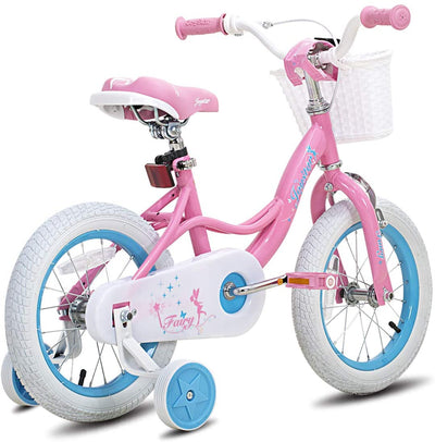 Joystar Fairy 16 In Kids Bike with Training Wheels for Ages 4 to 7, Pink & Blue