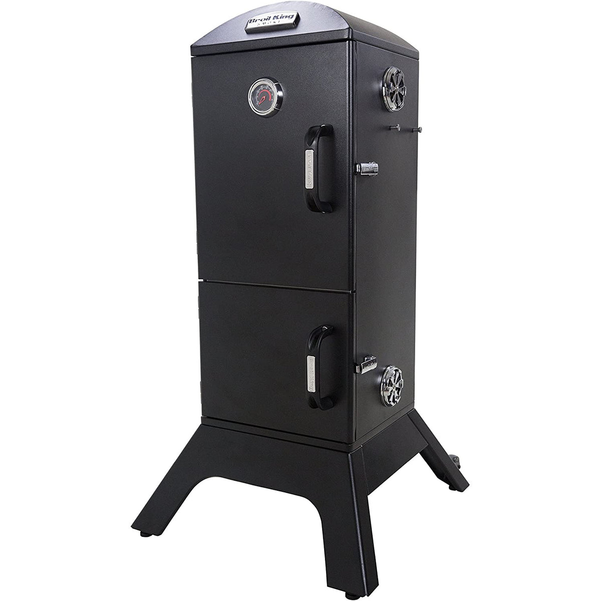 Broil King Smoke 4 Shelf Vertical Charcoal Cabinet Smoker, Black (Open Box)