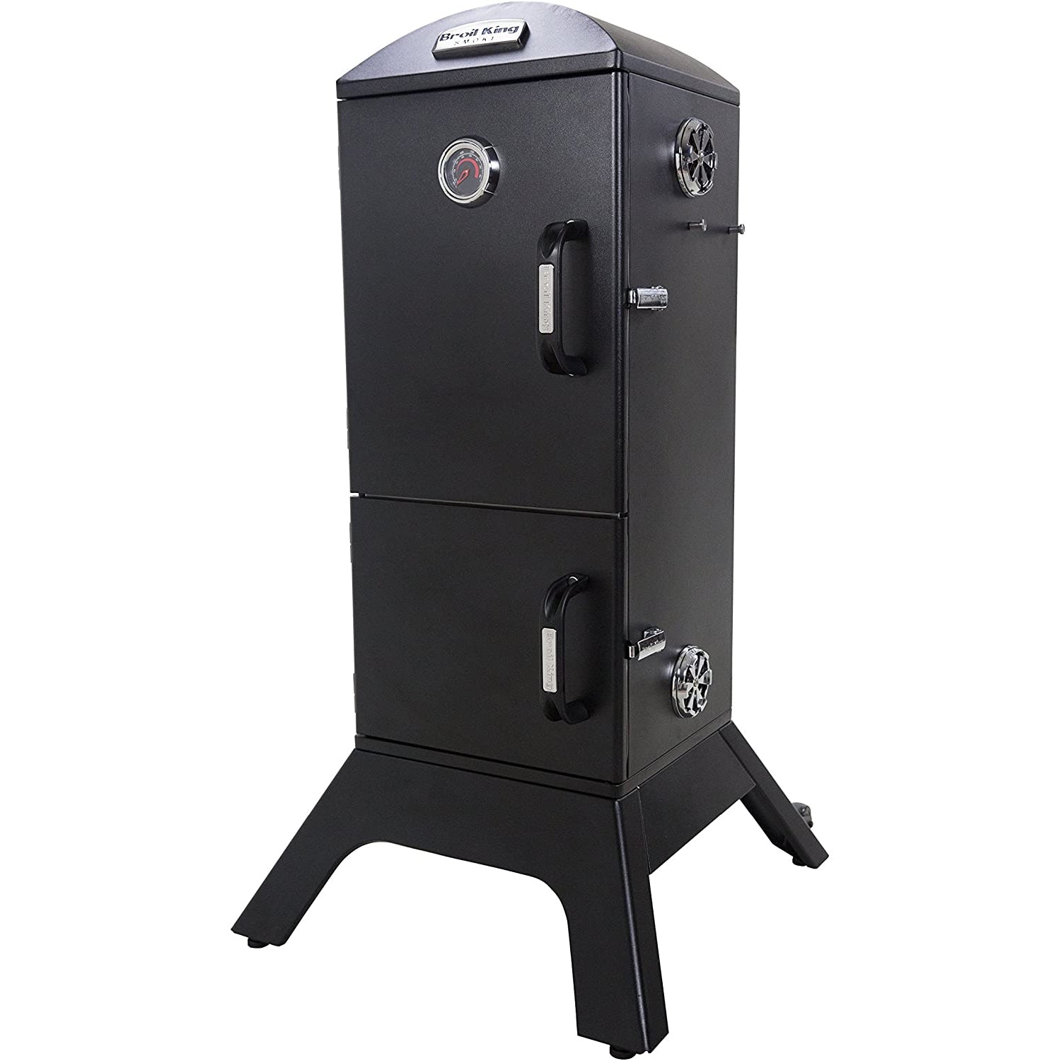 Broil King Smoke 4 Shelf Vertical Charcoal Cabinet Smoker, Black (Damaged)