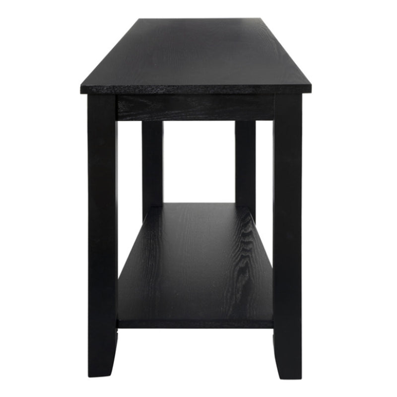 Homelegance Elwell Wood Modern Living Room Wedged Chairside Side Table, Black