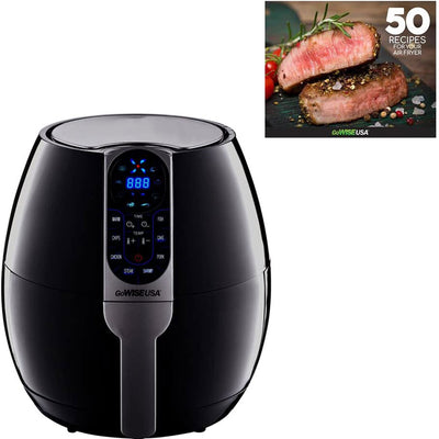 GoWise 3.7-Quart Programmable Air Fryer with 8 Cooking Presets, Black (Open Box)