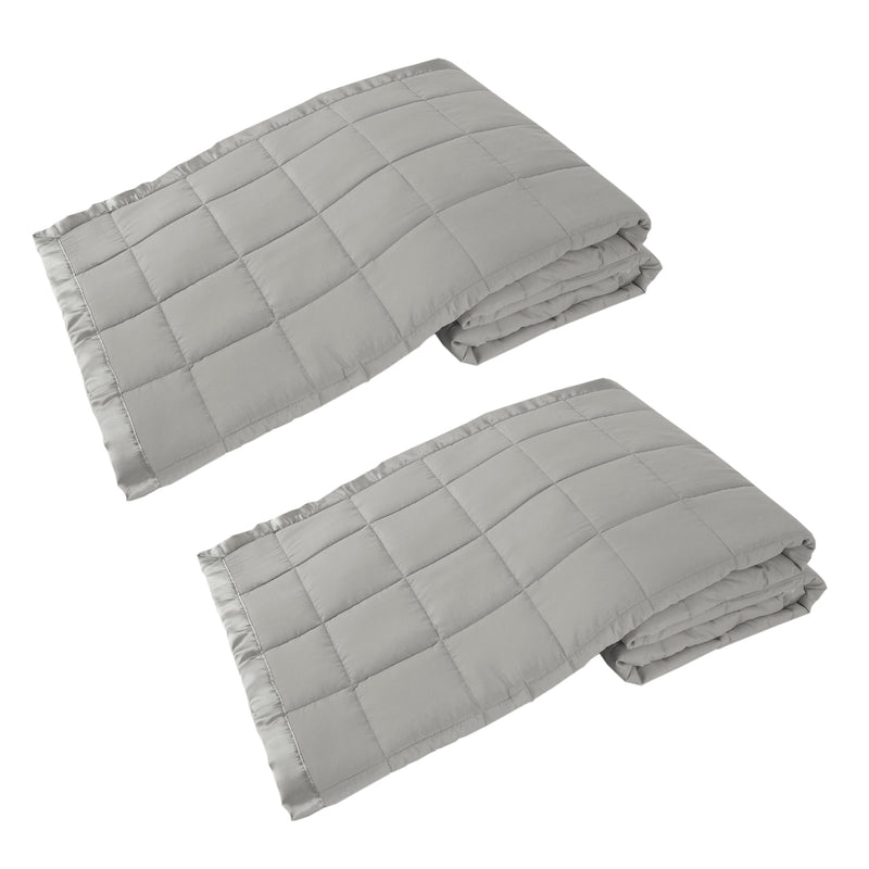 Elite Home 66 x 90 Inch Down Alternative Throw Blanket, Twin, Gray (2 Pack)
