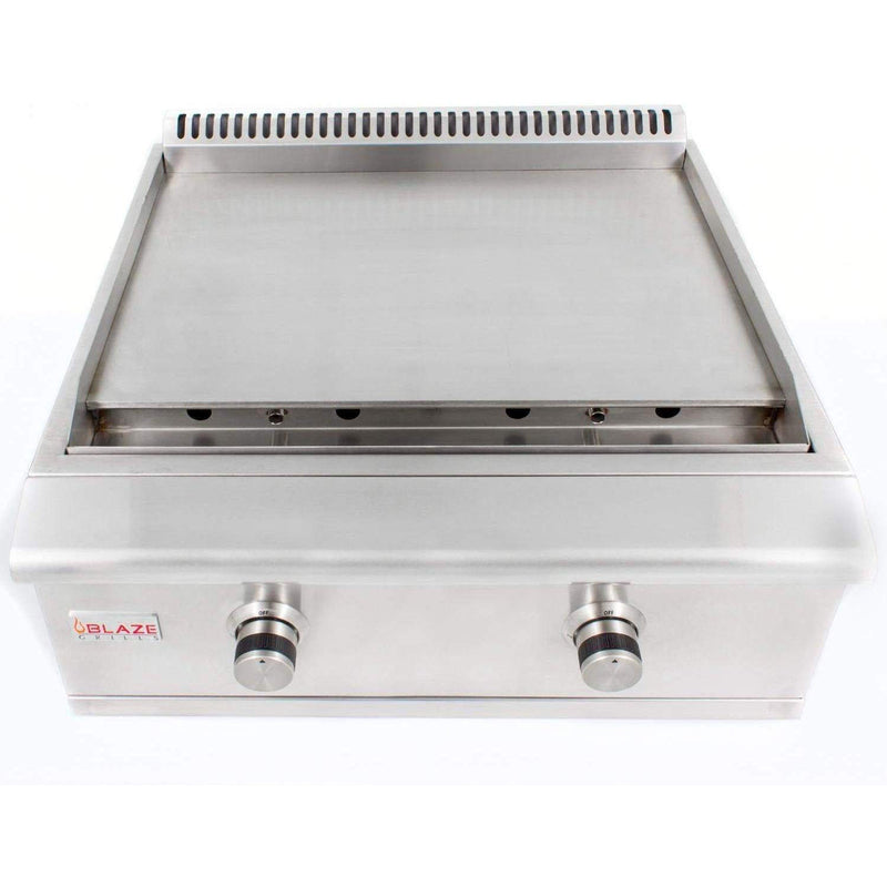 Blaze 30-Inch Built-In Natural Gas Griddle with Control Knobs, Stainless Steel