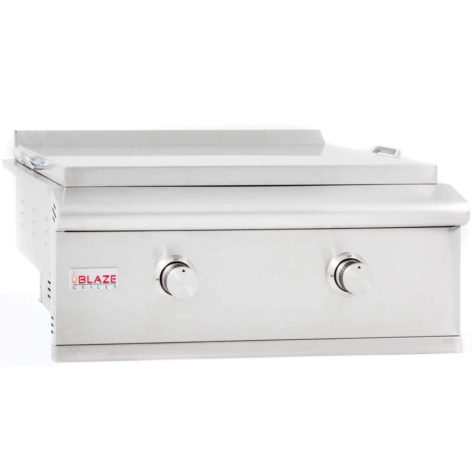 Blaze 30-Inch Built-In Natural Gas Griddle with Control Knobs, Stainless Steel
