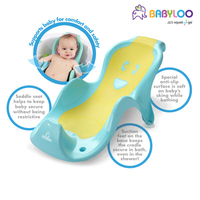 Babyloo Smilee Infant Bathtub Cradle for Standard and Babyloo Bathing Tubs, Blue