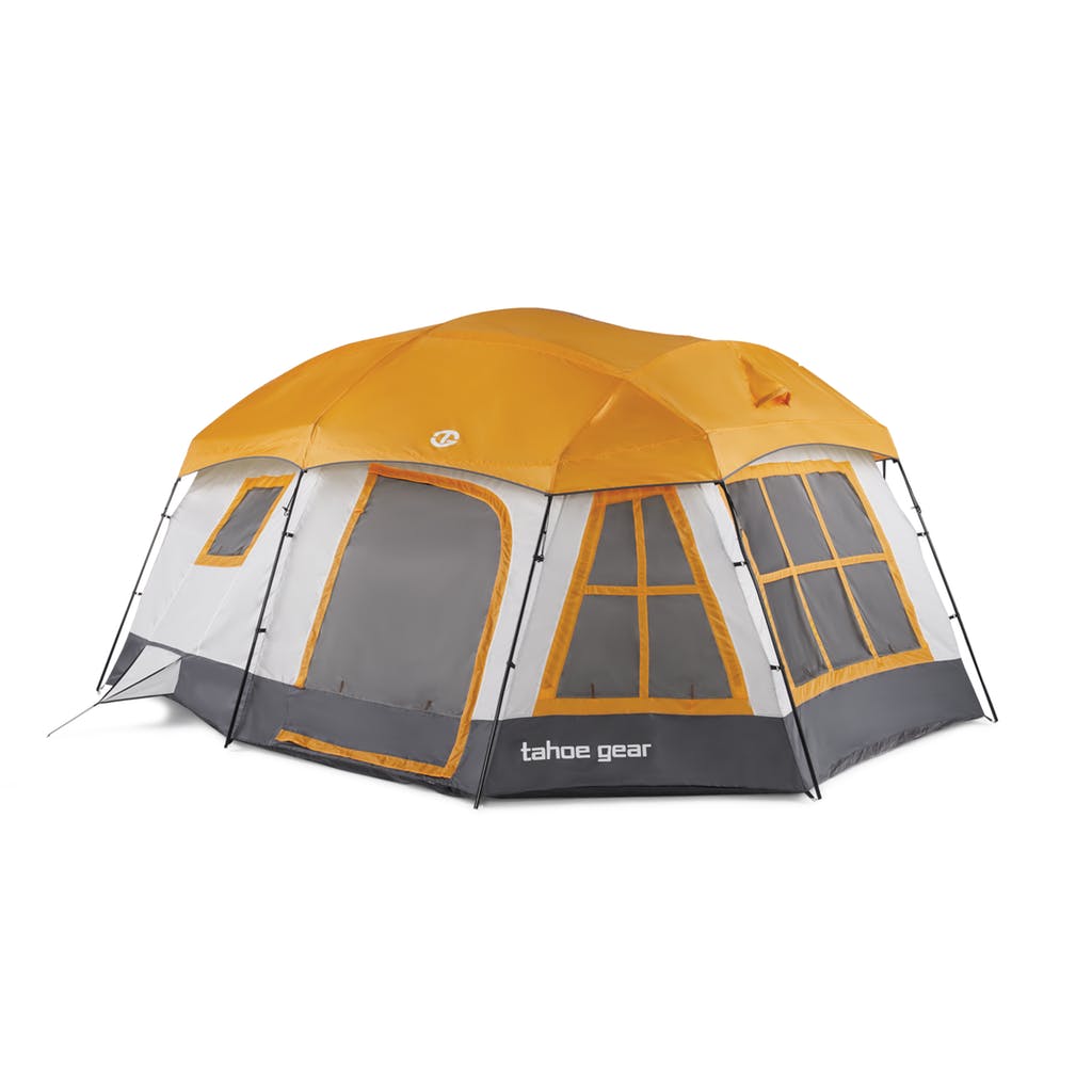 Tahoe Gear Ozark TGT-OZARK-16-B 16 Person 3 Season Family Cabin Tent, Orange