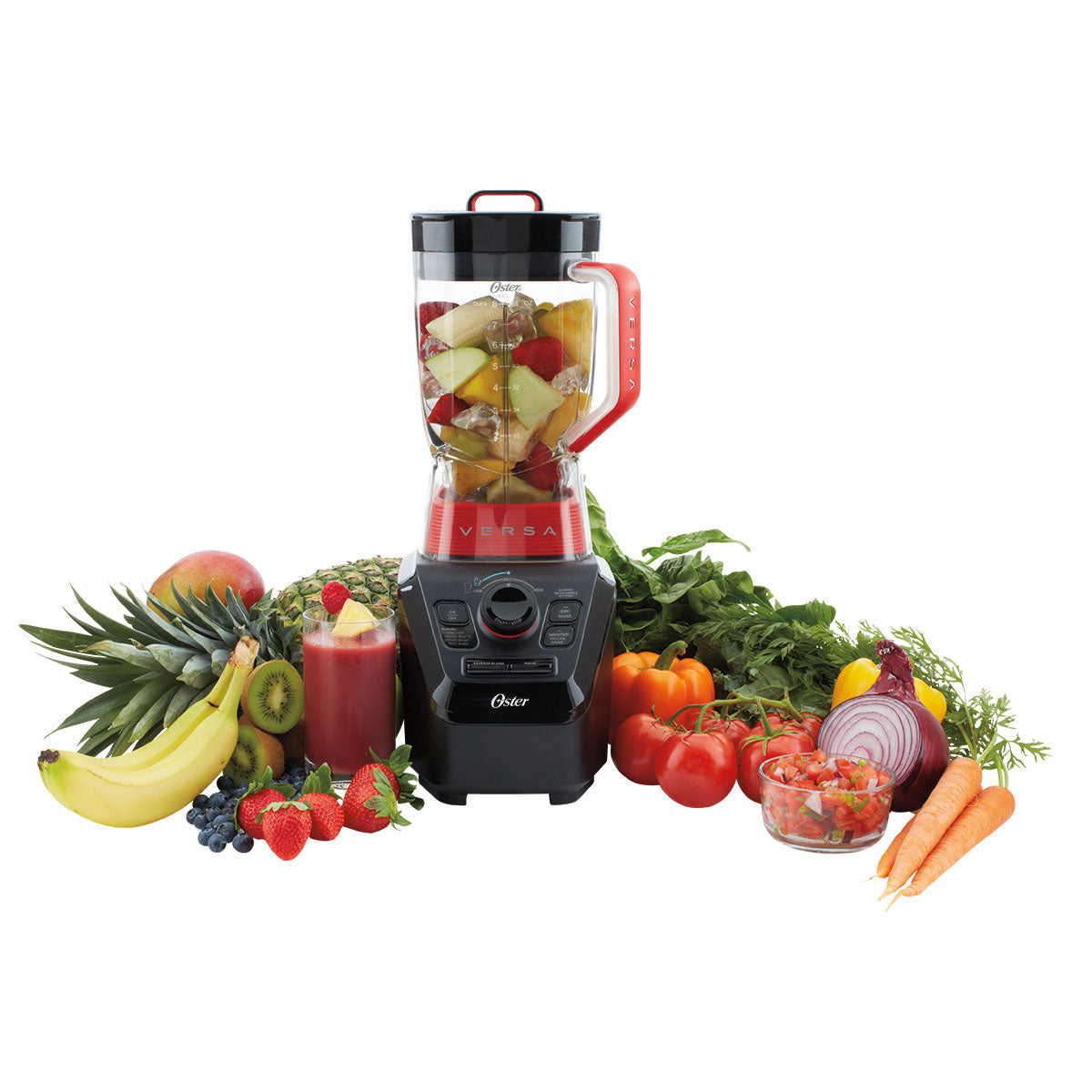 Oster Versa Pro Series 64 Ounce Powerful Food Blender Processor, Red (Open Box)