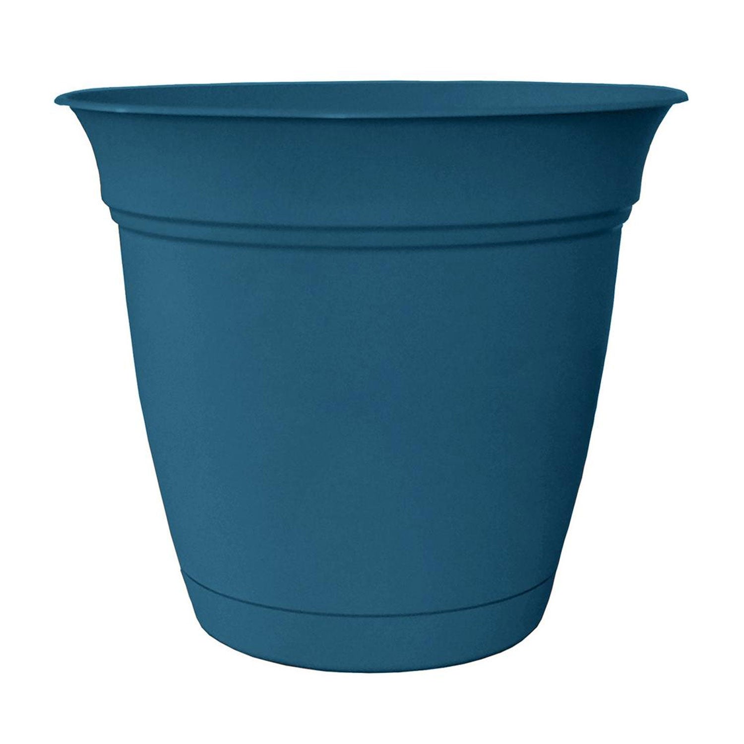 HC Companies ECA12000 12 Inch Eclipse Planter w/ Attached Saucer, Blue (2 Pack)