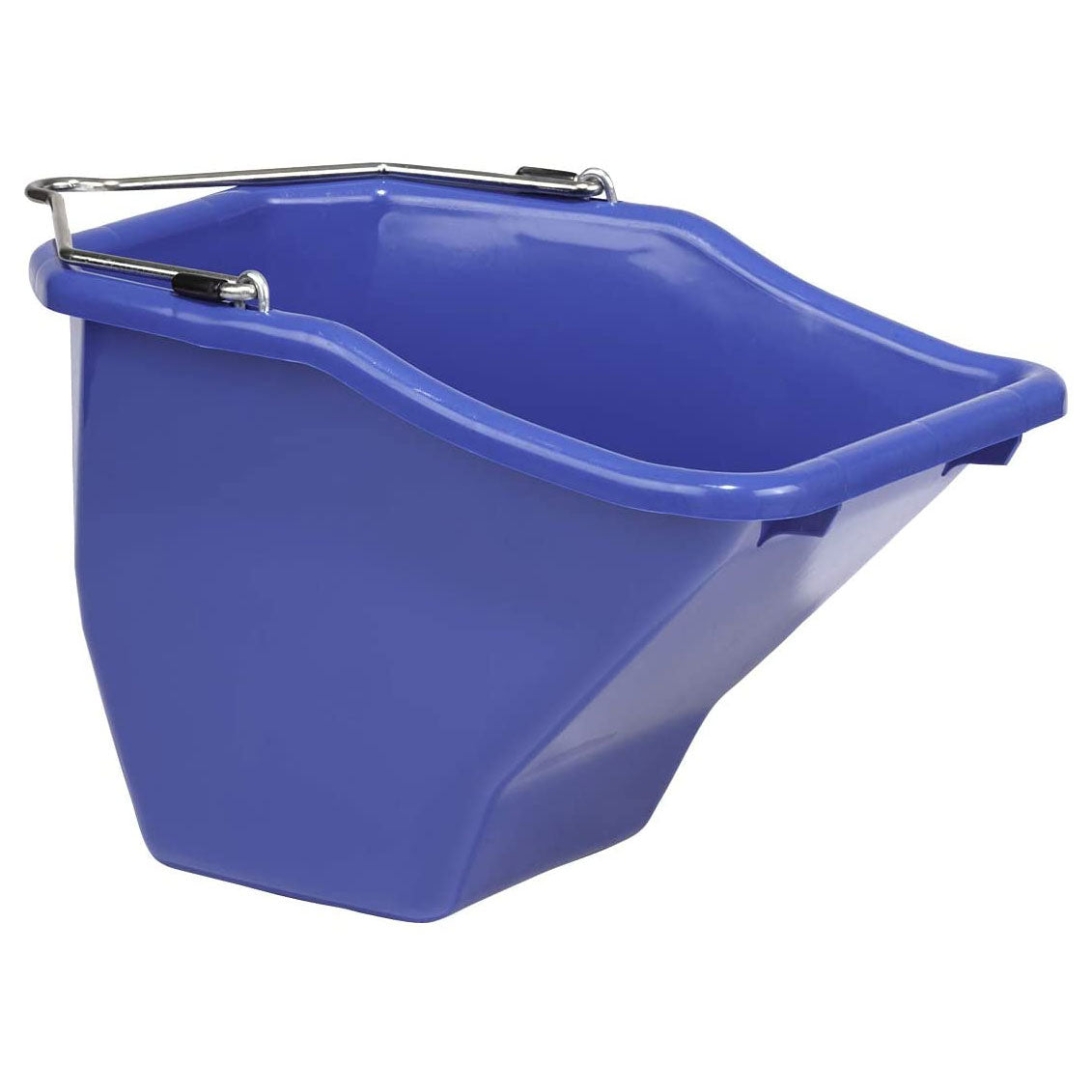 Little Giant 20 Quart Plastic Flat Back Livestock Feed Bucket, Blue (4 Pack)