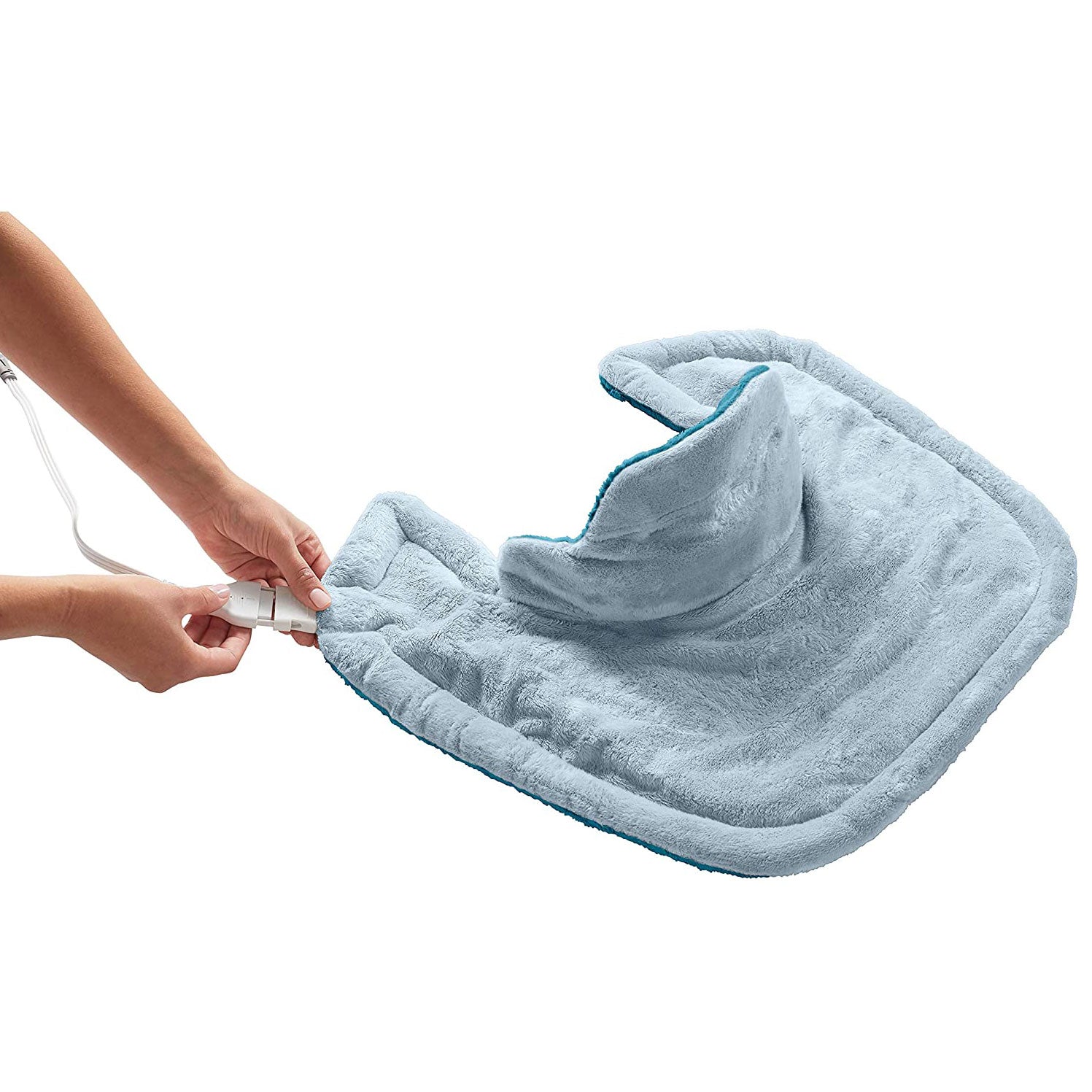 Sunbeam Soothing Heating Pad for Neck and Shoulder Pain Relief, Blue (Used)