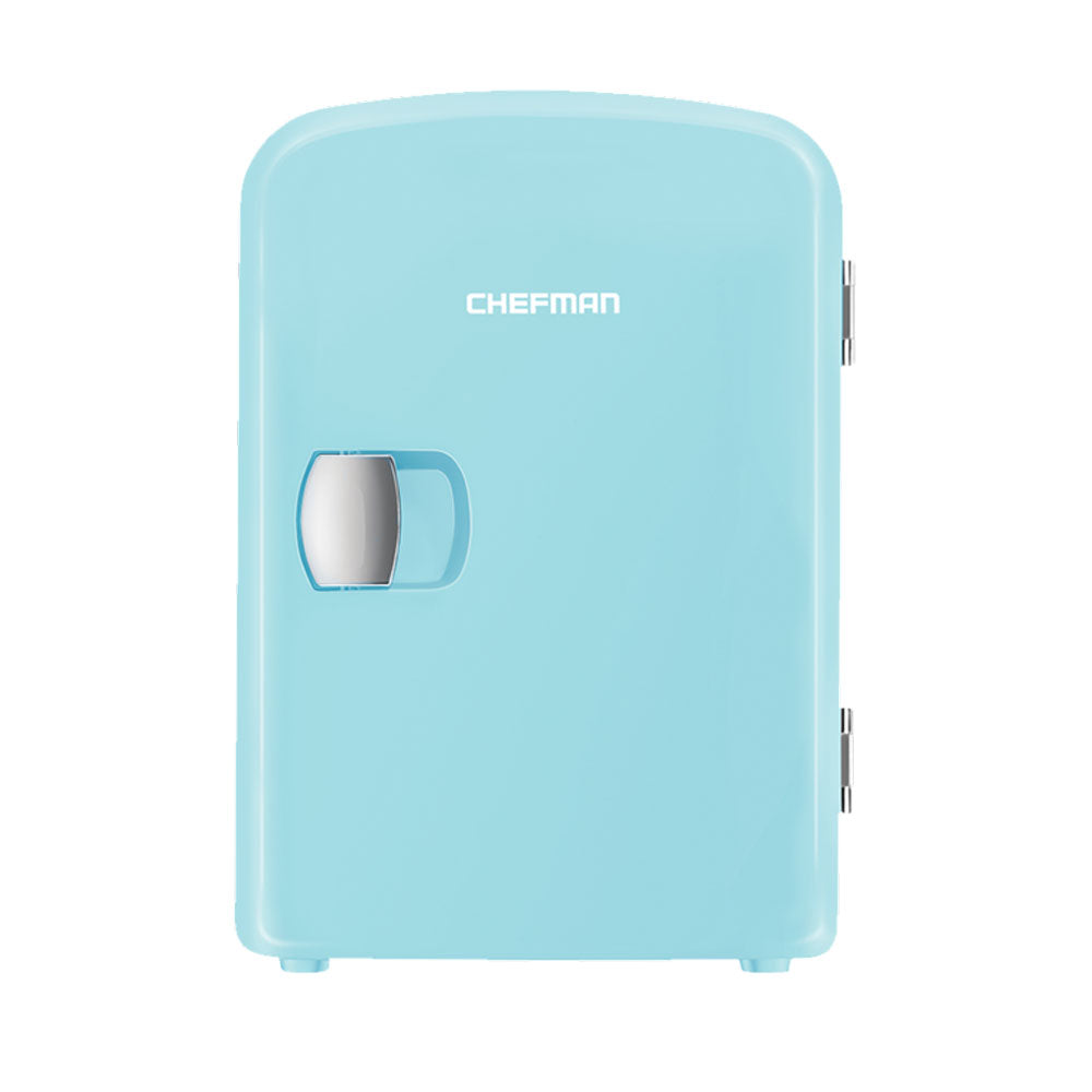Chefman Plastic 4 Liter Personal Mini Refrigerator and Warmer, Blue (Used)