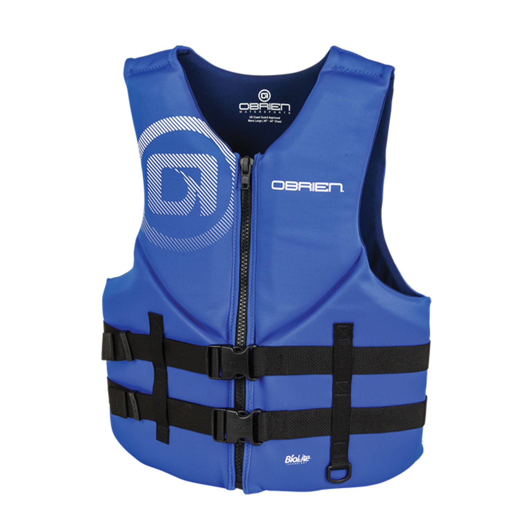 O'Brien Men's Traditional Lightweight Zip BioLite Life Jacket, Large, Blue