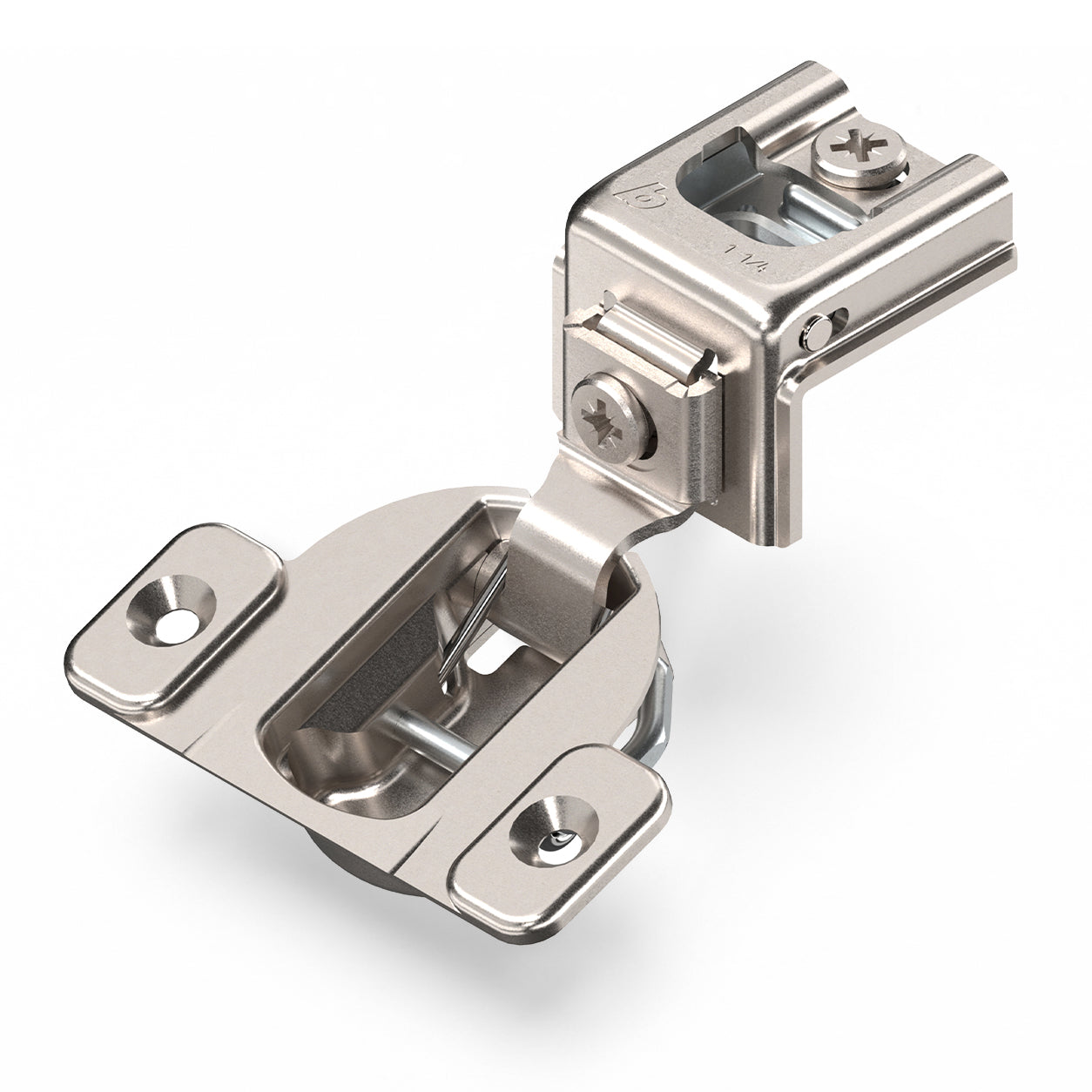 Blum COMPACT hinge (1 Kit), 1-1/4" Overlay, 110° Opening Angle, Steel, Concealed Hinges for Face Frame Cabinets
