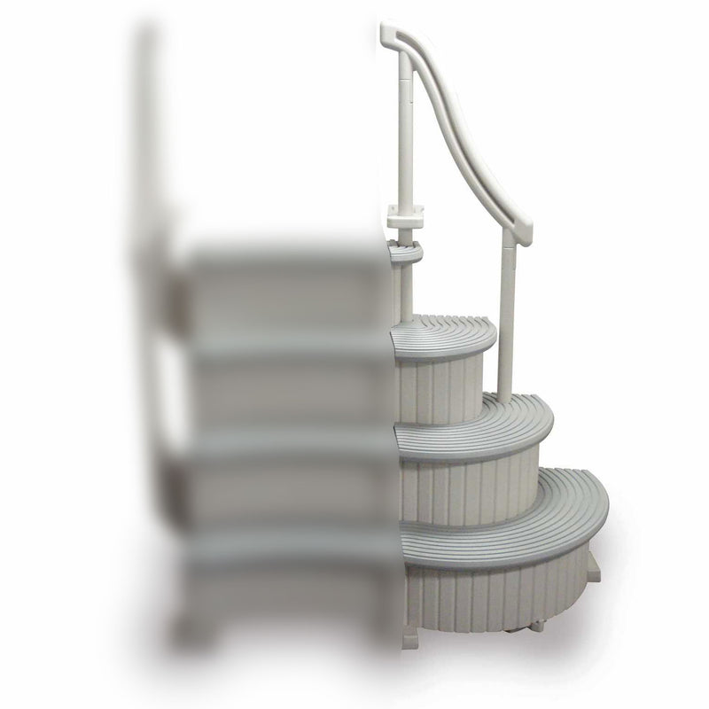 Confer Plastics Curved Add-On for 4-Step Above Ground Pool Entry Steps, Gray