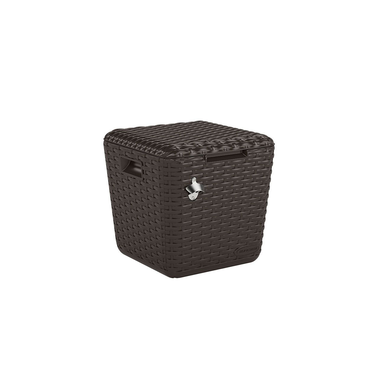 Suncast Multi Purpose Cooler Side Table Cube, Java (Open Box)