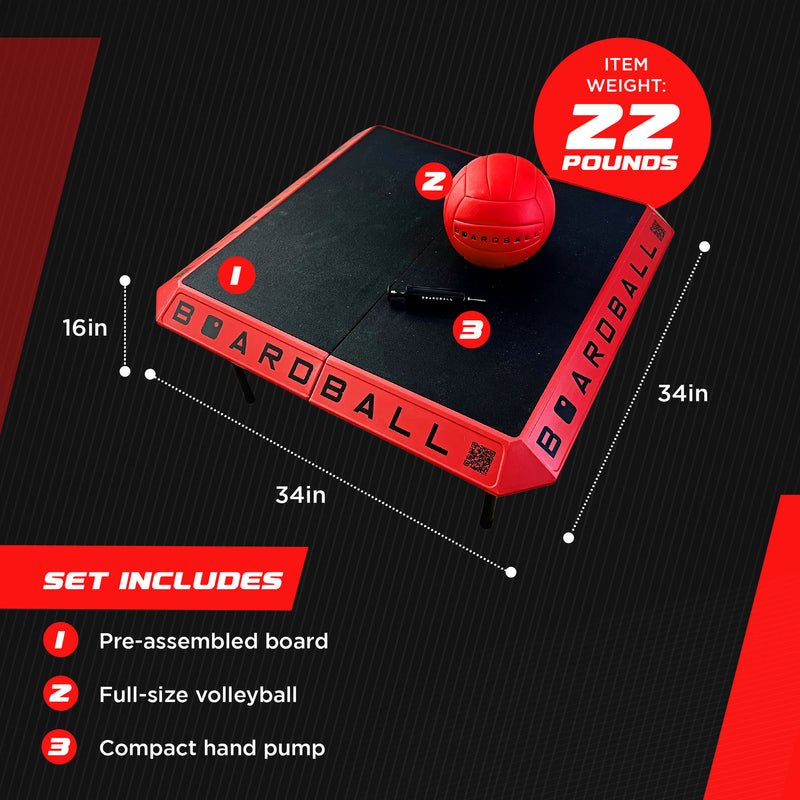 Boardball Sport Portable Boardball Set with Board, Volleyball, and Hand Pump